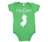 Baby One Piece Bodysuit From Heaven By Way of New Jersey Customized Cotton Christian Baby One Piece Bodysuit - Infant Girl and Boy